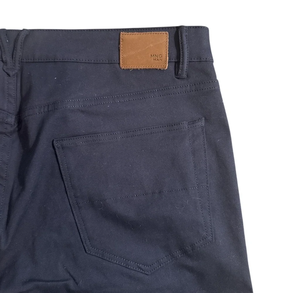 NWT MNG MAN PISA Slim Fit Navy Blue 5 Pocket Pants Mens‎ Size 36x33